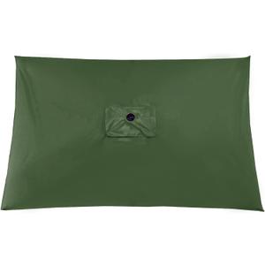 Rectangular Umbrella Canopy Replacement 6 Ribs, Fade Resistant Replacement Umbrella Canopy, Heavy Duty Polyester Fabric Outdoor Shade Canopy Cover for Market Table Cantilever Parasol Top Cover(Green)