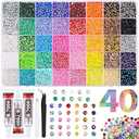50000Pcs 40 Colors Jelly Rhinestones for Bedazzling, 3mm Multicolor Resin Flatback Gems for Diamond Art, Bedazzler Kit with 3Pcs 10ml B7000 Jewelry Glue for Bedazzle Thing Crafting Book Nail Art