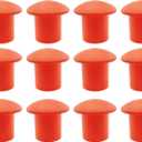 12PCS Plastic Reinforced Protective Cap Orange Safety Mushroom Survey Rebar Cap for Diameter 10-25mm Reinforcement