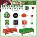 Football Birthday Party Decorations Kit for 24: Football Party Supplies Set with Plates, Dessert Plates, Napkins, Cups, Banner & Touchdown Tablecloth - for Football Tailgate Party Decorations