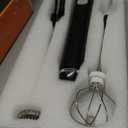 YUSWKO Black Handheld Milk Frother Wand for Coffee, Rechargeable Electric Whisk with 3 Heads 3 Speeds Drink Mixer Coffee Frother For Latte, Cappuccino, Hot Chocolate, Egg