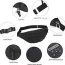 MAXTOP Large Crossbody Fanny Pack with 4-Zipper Pockets,Gifts for Enjoy Sports Festival Workout Traveling Running Casual Hands-Free Wallets Waist Pack Phone Bag Carrying All Phones