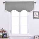 NICETOWN Window Valance for Kitchen - Elegant Rod Pocket Blackout Energy Saving Small Window Tieres for Living Room/Bedroom, 1 Piece, Silver Grey, 52" Wide x 18" Long