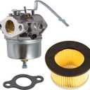 HIFROM Carburetor Carb with Gasket Replacement for Tecumseh 631918 HS40 4HP HS50 5HP Engine with Air Filter Replacement for 30727 30604
