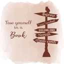 Family Lose Yourself in a Book Happiness Quote Wall Decal Decoration Book Titles Fun Destination Sign Kids Book Lovers Lasts Years and Easily Removable - Size: 20 in(W) x 20 in(H)