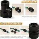 15FT Lightweight PVC Garden Hose: 1/2 Inch Flexible Hose with 3/4 Inch GHT and Shut Off Valve - Leak-Proof Design with Washers and Repair Connector for Small Yard Car Washing