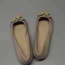 Coutgo Women's Chain Ballet Flats Pointed Toe Slip On Flats Shoes for Women Dressy Comfort Work Loafers Nude 8