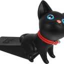 Operitacx Cute Cat Door Stopper Anti-Clip Hand Door Block Non-Slip PVC Wedge Decorative Home Accessory 6.49X2.95X4.52 Inches for Safety (Size 1, Black)