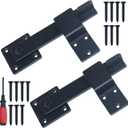 2 Pack Heavy Duty Gate Flip Latch for Outdoor Fence Wooden Gates | Barn Door Latch, Fence Flip Gate Latch for Wooden Fence, Gate Locks for Outdoor Fence, Gate Latches for Metal Gates