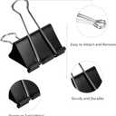 Amazon Basics Sturdy Binder Clips, Office Supplies, Large 2 in, Document Organizing, Black, 48 Count