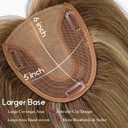 EMMOR Human Hair Toppers for Women with Thinning Hair with Bangs 12inch Skin Scalp 5"6" Big Base Cover Hair Loss Top Hairpieces Wiglets(Ash Brown)