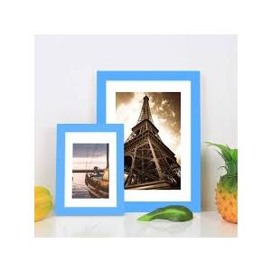 upsimples 5x7 Picture Frame Set of 9,Display Pictures 4x6 with Mat or 5x7 Without, Multi Photo Frames Collage for Wall or Tabletop Display, blue