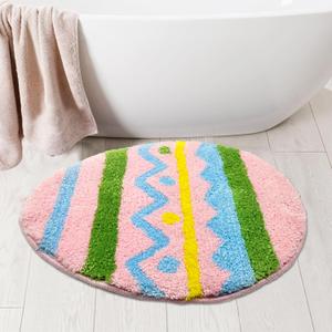 Hexagram Easter Bathroom Rugs, Eggs Easter Rug for Bathroom Decor, Farmhouse Bath Mats, Holiday Decorations Non Slip 16x24 Inches