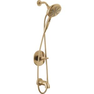 Delta Nicoli 14 Series Brushed Gold Bathtub Shower Faucet Set with Handheld Shower Head, Valve Trim Kit, Champagne Bronze 144749-CZ-HS (Valve Included)