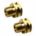 3/4 GHT Female x 1/2 NPT Male Connector, GHT to NPT Adapter Brass Fitting, Garden Hose Adapter, Industrial Metal Brass Garden Hose to Pipe Fittings Connect (2 Pack)