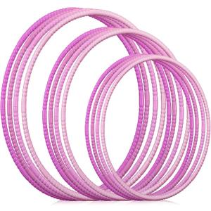 Syhood 12 Pcs Toy Color Hoop Plastic Detachable Adjustable Hoop Light Weight Exercise Fitness Equipment Toy Waist Ring for Adult Party, 3 Sizes (Gradient Pink)