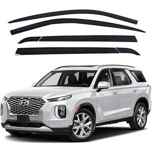 AUTOCLOVER Tape-On Rain Guards Window Visors 6 Pcs Set for Hyundai Palisade 2020 2021 2022 2023 2024 / Window Deflectors, Out-Channel Vent Shades (Smoked)
