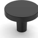 Amerdeco 10 Pack Matte Black Cabinet Knobs Single Hole Cabinet Pulls 1 Inch (30MM) Diameter Round Drawer Knobs and Pulls for Bathroom Cabinets K0021