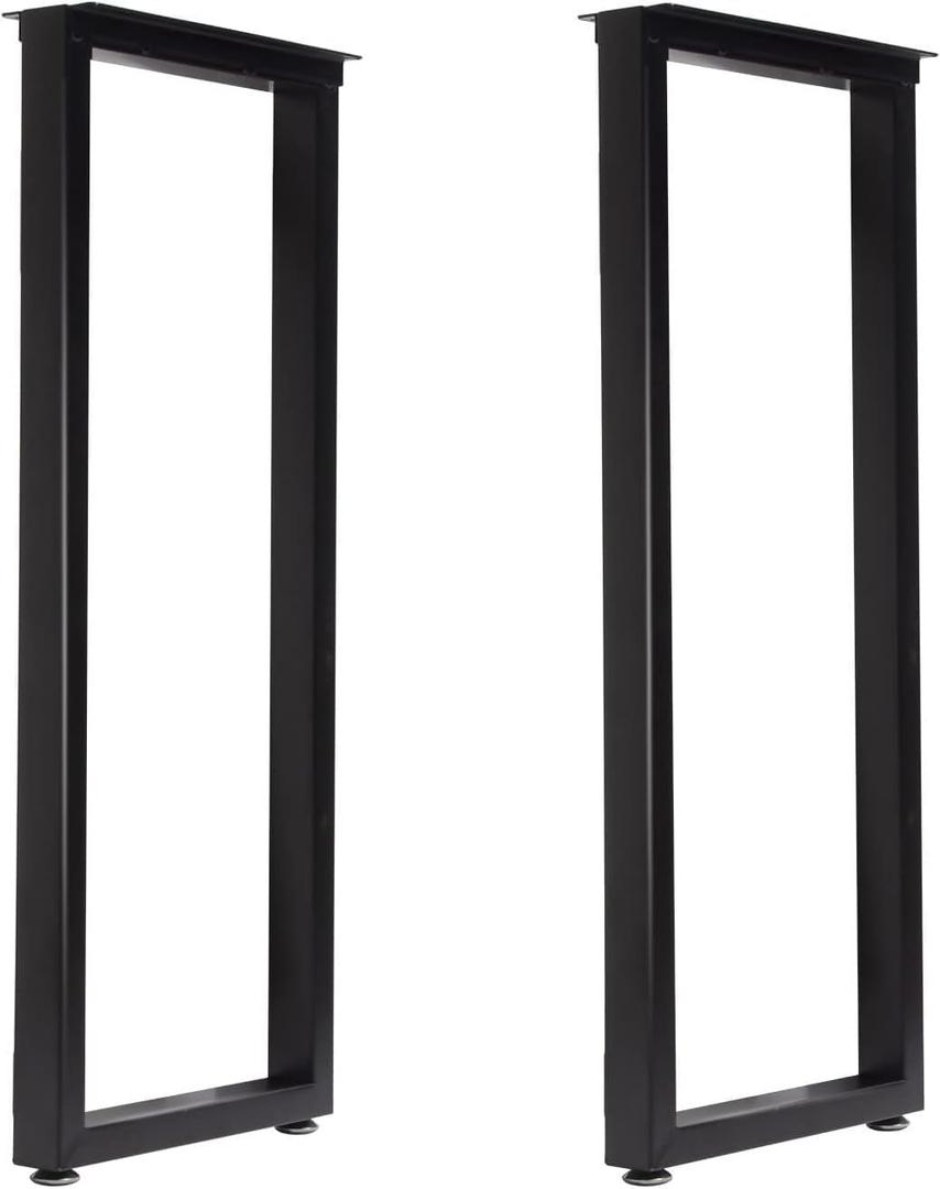 Taelakeni 40 Inch Metal Bar Table Legs, Heavy Duty Industrial Style Dinning Table Leg with Adjustment Feet Pads, Set of 2 (Square)