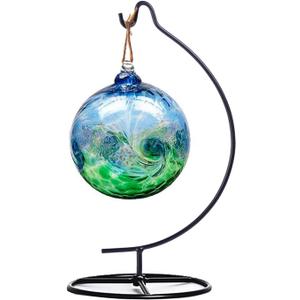 Ornament Display Stand Air Plant Stand Iron Hanging Stand Flower Pot Stand Rack Holder for Hanging Glass Globe Witch Ball Terrarium Christmas Ornament and Home Wedding Decoration (Moon shape2)