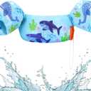 HeySplash Swim Vest for Kids, Toddler Pool Floaties, Children Swimming Vest with Adjustable Strap, Swim Jacket Water Wing Arm Float, Puddle Sea Beach Boat Jumper Boy Girl Baby (A Blue Shark)
