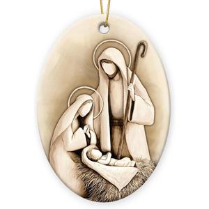 Nativity Christmas Ornaments 2026 - Unique Christian Gifts for Women Man, Catholic Gifts for Friends Neighbor, Rustic Jesus Ornaments for Christmas Tree Decorations, Religious Gift for Mom and Family