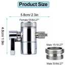 2 Pack Faucet Diverter Valve for 1/4" RO Tubing Countertop Water Filter with M22-M24 Adapter, Chrome Plated Brass Sink Valve Splitter Compatible with iSpring, APEC, and Standard Kitchen Faucets (2)