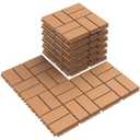Goovilla Plastic Interlocking Deck Tiles, 9 Pack Outdoor Patio Flooring, 12"x12" Interlocking Decking Tile Outdoor All Weather Use, Waterproof Patio Pavers for Pool Balcony Backyard Porch, Khaki