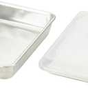 Nordic Ware Naturals Quarter Sheet, 9x13 and Lid Baking Set- USA Made Aluminum Commercial Quality Sheet Pans for Baking or Roasting, Encapsulated Galvanized Steel Rim Prevents Warping, 3pc Baker's Set
