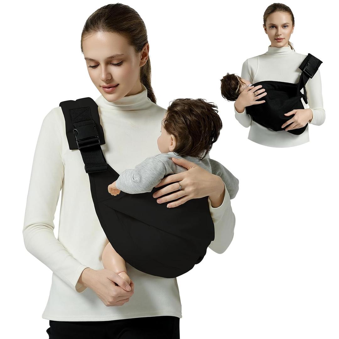 Baby Sling Carrier, Toddler Sling Carrier, One Size Fits All, Black
