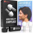 VIBES High Fidelity Concert Ear Plugs - Reusable Noise Reduction Earplugs for Loud Music, Musicians, Raves, Noise Sensitivity, Motorcycles, Airplanes, and Work - Clear
