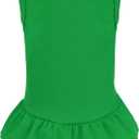 Dog Dresses Cat Skirt Solid Color Dog Clothes Summer Sleeveless Puppy Girl Clothes for Small Pet Dogs Cats (Dark Green, Large)