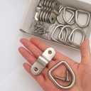 304 Stainless Steel D-Ring Tie Down Anchor 1/4 Inches Heavy Duty Lashing Surface Floor Mount for Safe and Secure Hauling (8-Pack)