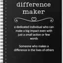 2 x Difference Maker Hardcover 160 Pages Blank Spiral Notebooks, Employee Appreciation Gift, Thank You Gift for Coworker Boss, Unique Office Gift Idea for Man Coworker, New Job Gifts (white)