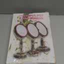 YEAKE Vintage Table Mirror with Stand 8-inch Double Sided Swivel 1X/3X Magnification Desk Mirror with Silver Style 13 Inch Height Standing Tabletop Makeup Vanity Mirror(Oval)