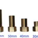 6PCS 1/2" G Female to 1/2" G Male Thread Brass Hex Extension Pipe Fitting, 25mm/30mm/40mm/50mm/70mm/100mm Length, Longer Nipple Connector Adapter, 0.5 Inch