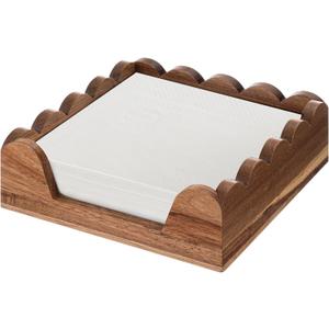 Scalloped Guest Napkin Holder Wooden Guest Towel Holder Tray for Bathroom Disposable Hand Towel Tray for Kitchen Weddings Hotels (Square)