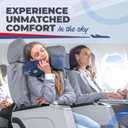 Air Bow Comfortable Travel Pillow - Airplane Pillow for Head, Neck, & Chin Rest, Inflatable & Soft Neck Pillow - Durable Material with Hygienic & Washable Cover, Easy to Inflate & Deflate (Blue)