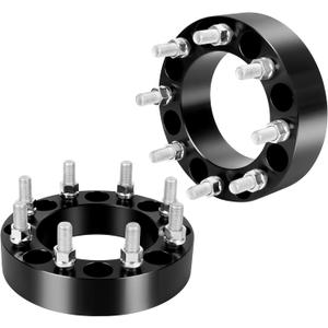 YIZBAP 8x6.5 to 8x170 Wheel Adapters for F250 F350 Wheels on Silverado Vehicle, 1.5 inch 8x165.1mm to 8x170mm Wheel Adapter 124.9mm Hub Bore with M14x1.5 Studs