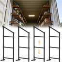 Shipping Container Shelf Brackets 4 Pack, 58" H x 23" W Bracket Adjustable Heavy Duty Steel Cargo Shipping Container Shelves, 3-Tier Power Coated Shipping Container for Organization, Black