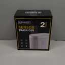 ELPHECO Automatic Motion Sensor Trash Can - 2 Gallon Slimline for Bathroom, Bedroom, Kitchen, Office - White with Gold Trim