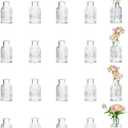 Small Glass Bud Vases for Centerpieces: Hewory 20 pcs Bulk Mini Ribbed Vase for Wedding Decor - Cute Tiny Flower Vases for Baby Bridal Shower Party