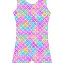 TFJH E Girls Gymnastics Outfit Ballet Dancewear Kids Leotard with Shorts Unitard HotPink Scale 120