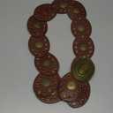 INOGIH Women's Wide Western Cowboy Disc Belt Vintage Cowgirl Concho Leather Belts Boho Style for Jeans Dress Skirt (For Waist 28-38 in, Dark Brown)