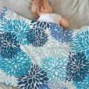 Blue Navy Chrysanthemum Flowers Baby Blanket Ultra Soft Daisy Floral Throw Blanket All Season Warm Light Weight Cozy Plush Blankets for Home Bedroom Sofa Chair Travel, 40"X30"