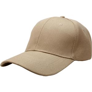 2 x Falari Baseball Cap Adjustable Size for Running Workouts and Outdoor Activities All Seasons (Beige)