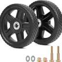 7 Inch Lawn Mower Wheels Kits Universal 7" Push Mower Wheels with 1/2" Bearing, Bolts & Nuts, Plastic Replacement Tires for Most Standard Garden Tiller, Pressure Washer, Handtruck, 2 Pack (Black)