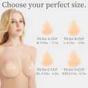 Nipple Covers for Women Strapless Sticky Push UP Bra Adhesive Pasties Silicone Reusable XL-(Fits C-D Cups)
