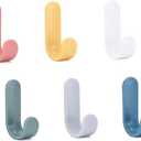 Adhesive Hooks Utility Wall Hooks Key Hooks for Wall Decorative Key Holder Rack Self Adhesive Wall Hooks for Towels, Hats, Shower, Kitchen, Living Room, Office(6 Pcs)