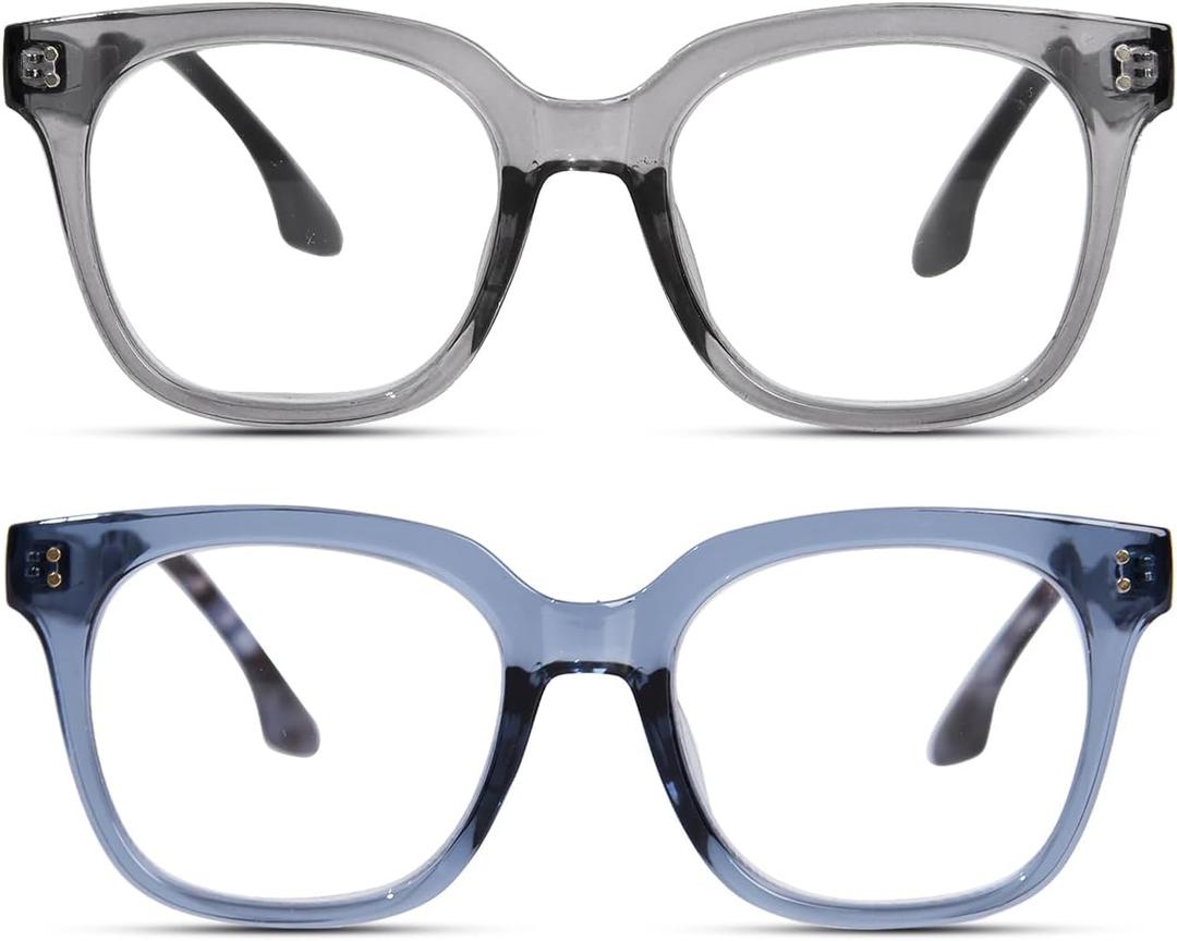 Oversized Reading Glasses for Women Large Square Blue Light Blocking Readers for Women Men